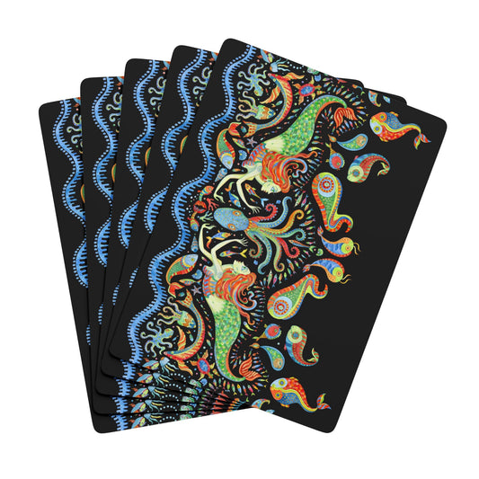 Poker Playing Cards -  Mermaid Kingdom, Black