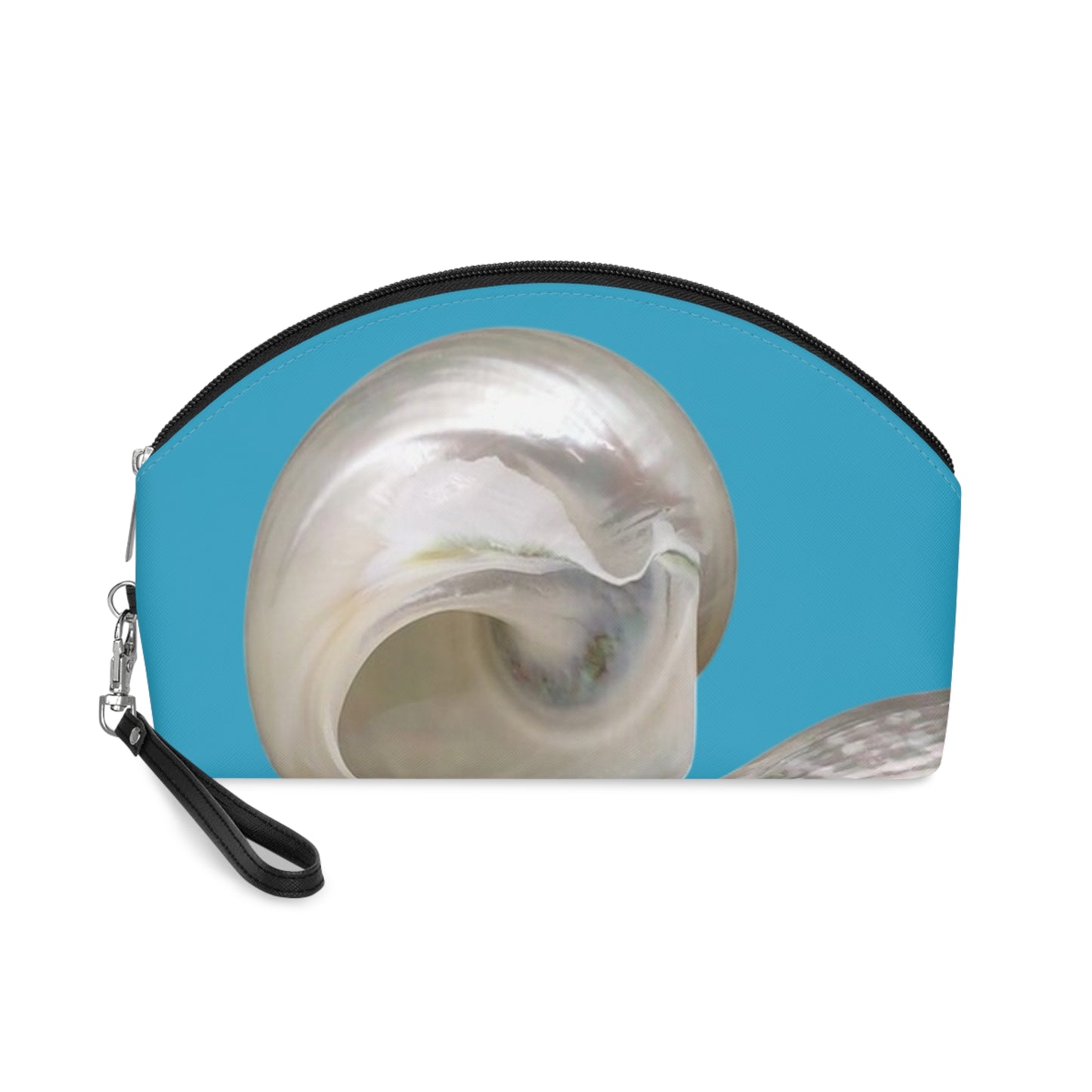 Makeup Bag - White Nautilus Trio, MACRO turquoise