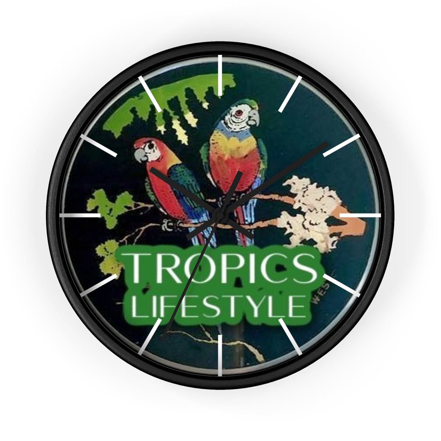 Wall Clock, Two Brazilian Parrots, Hands/Base Variants