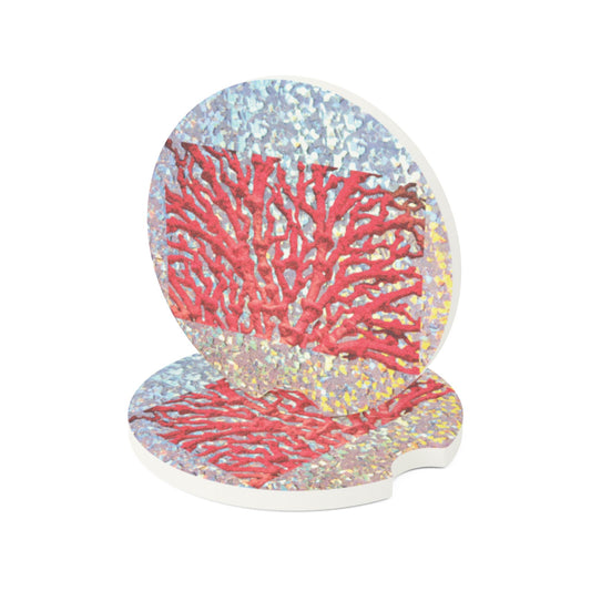 Soapstone Car Coaster - Disco Red Coral