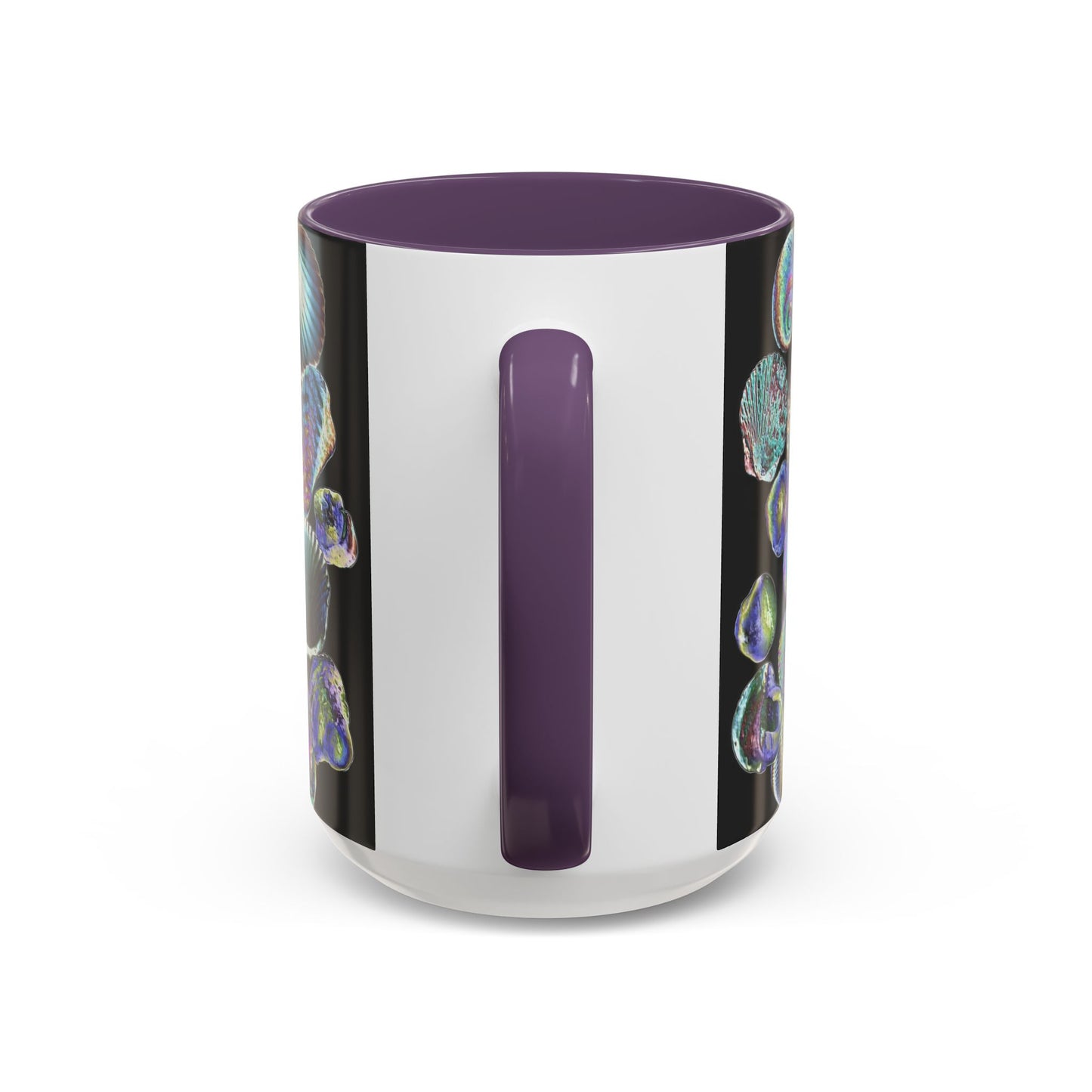 Iridescent Shells Accent Coffee Mug | Unique Sea-Inspired Drinkware / Heatwave Shell Collection