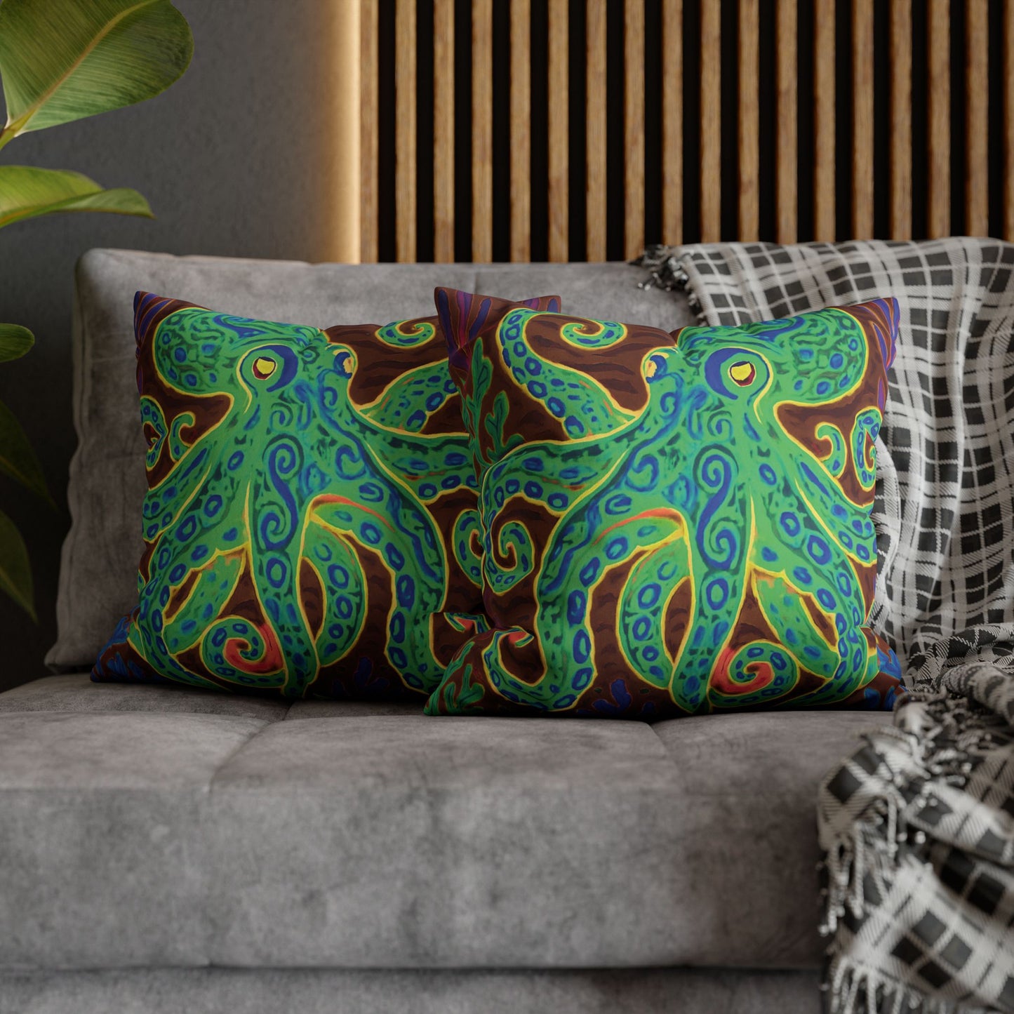 Faux Suede Square Pillowcase - Gamma Kraken Joe