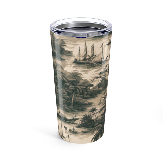 Tumbler 20oz -Tropical Toile, Black