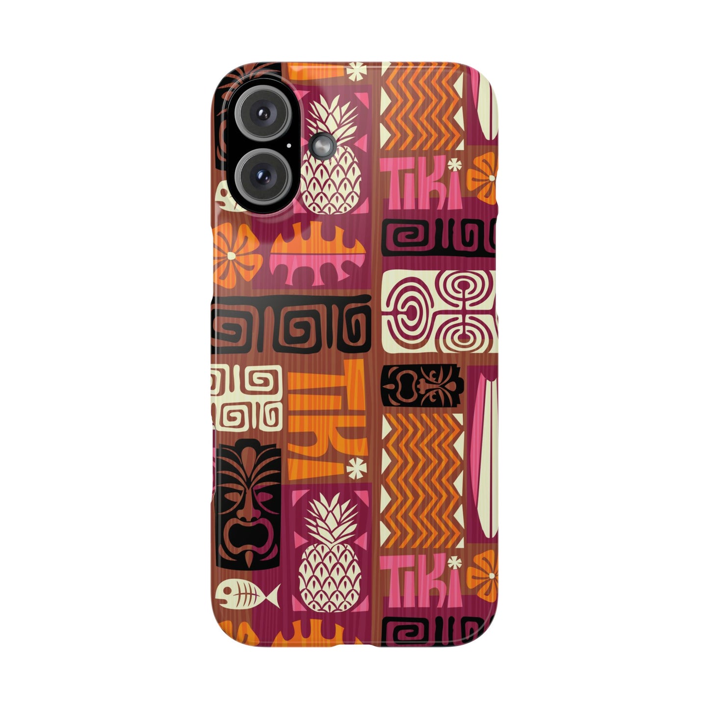 Slim Phone Cases - Tiki Poster Pink/Orange