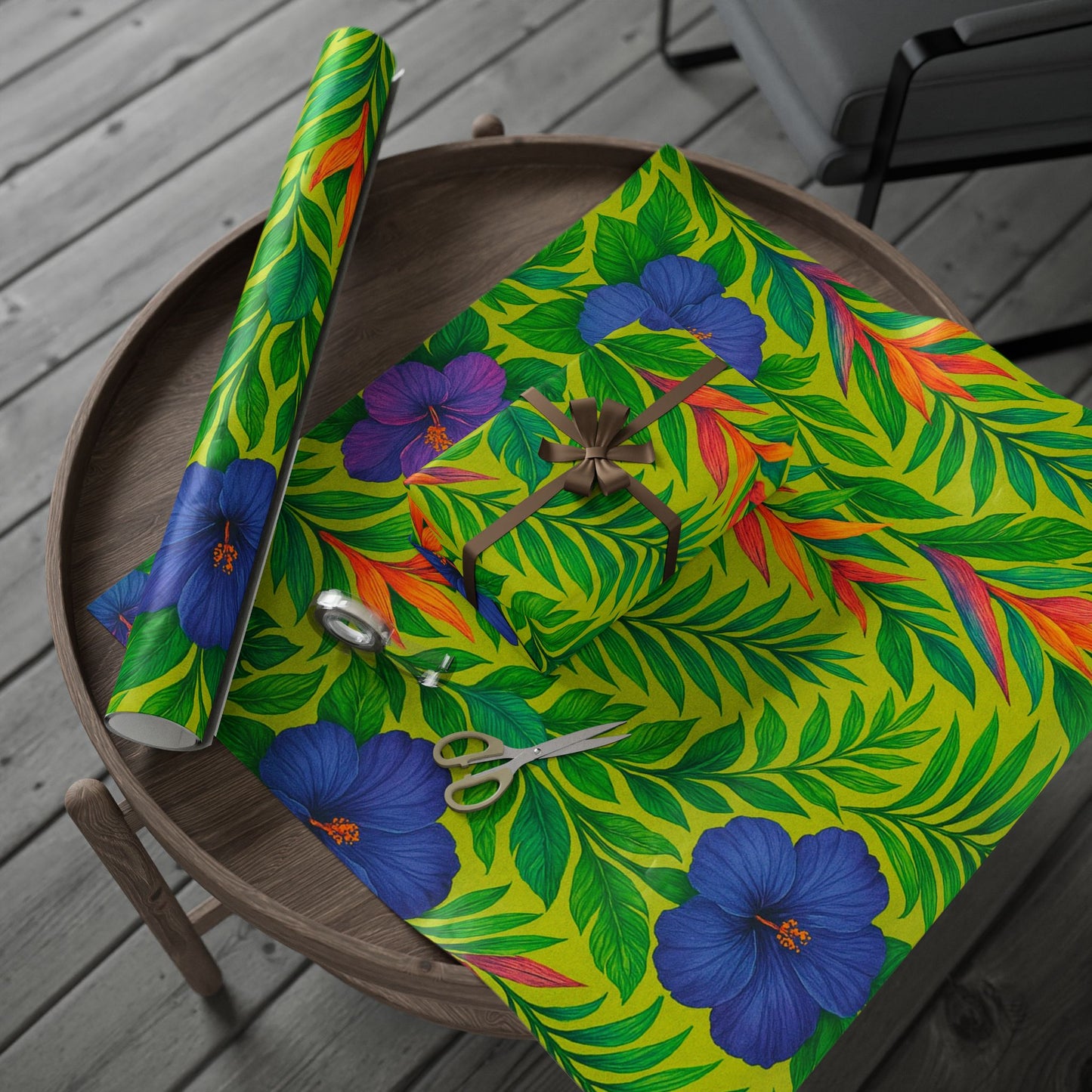 Wrapping Paper - Gift Wrap for All Occasions, 3 Sizes/2 Finishes / Midnight Flower Navy