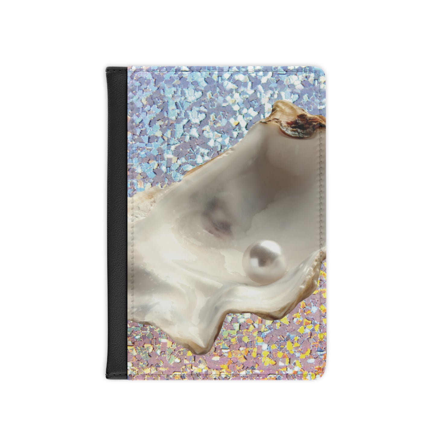 Tropical Passport Cover, Faux Leather - RFID blocking for travel security / Disco FW White Pearl