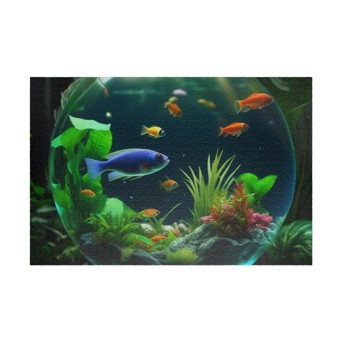 Fish Bowl #1 Tropical Puzzle, 4 Sizes - Relaxing Jigsaw for Island Vibes