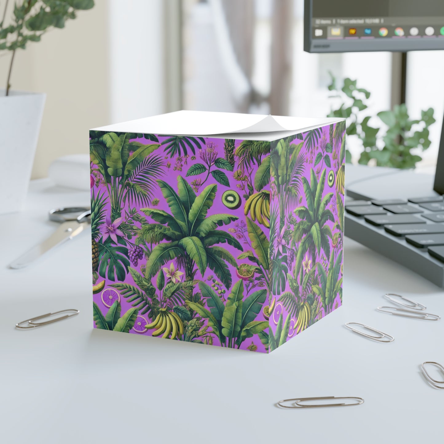 Note Cube - More Tropical Fruit, Dark Lilac