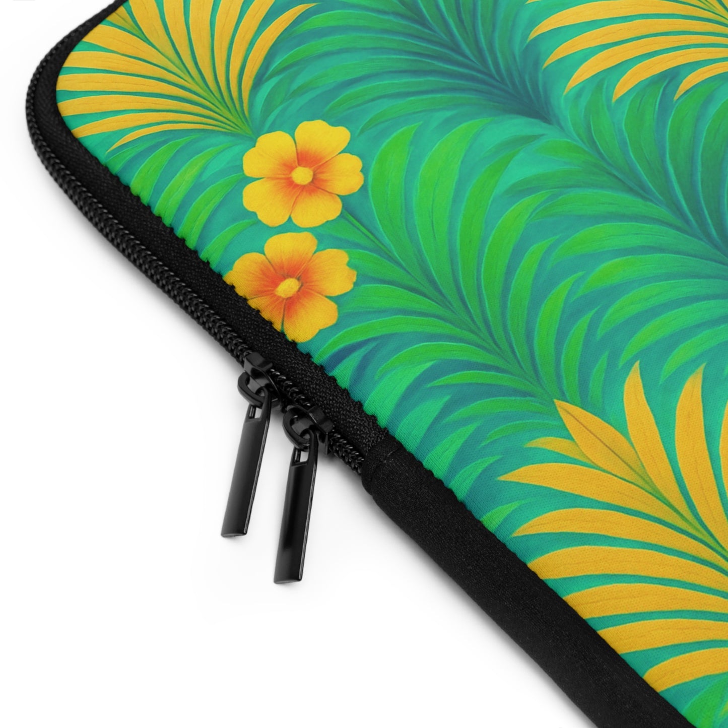 Tropical Laptop Sleeve, 5 Sizes - Perfect for Beach Lovers & Students / Sunrise Palms, Green