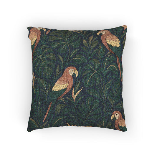 Woven Pillow, 17"W x 18"L - Parrot Family