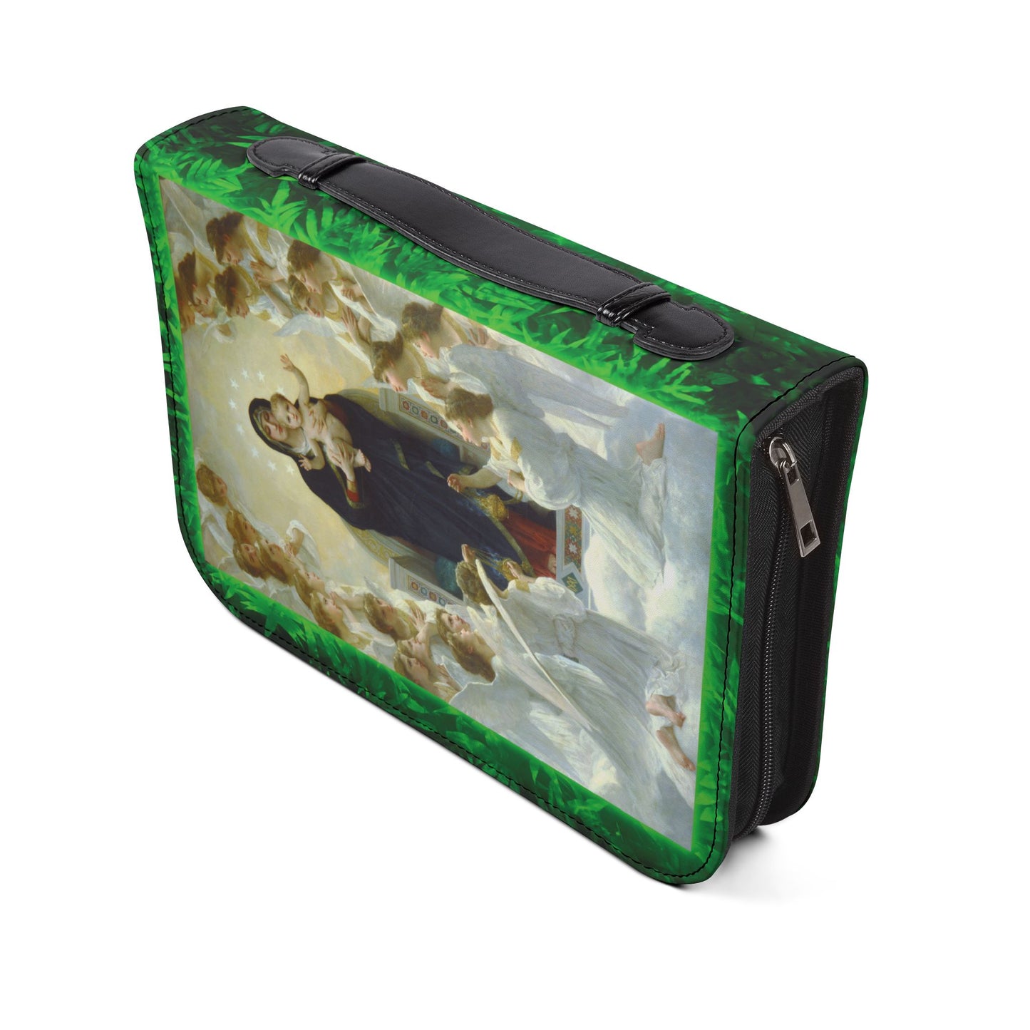 Tropical Glow Bible Cover, Our Lady of Angels / Floral Bible Protector, Christian Church Accessories