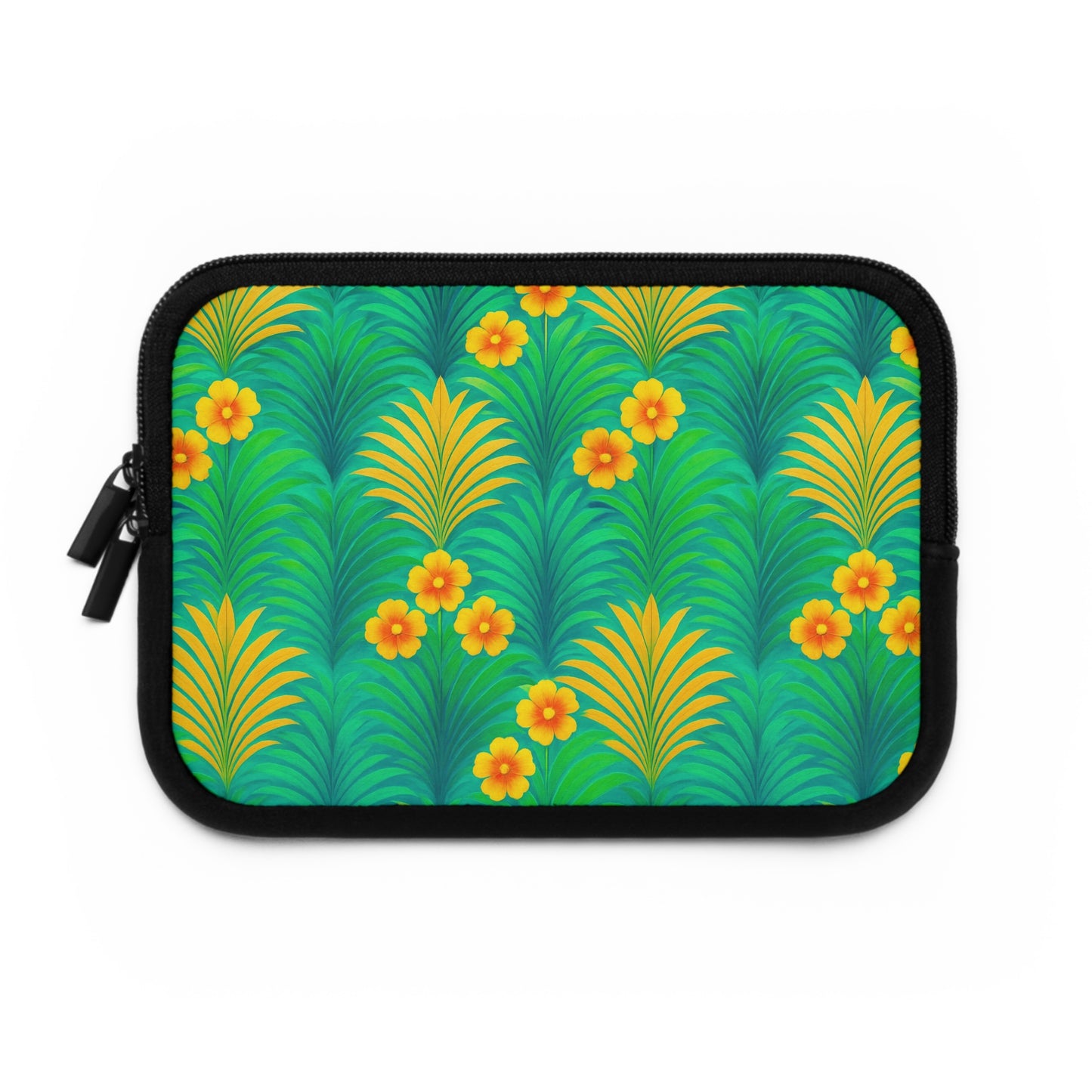 Tropical Laptop Sleeve, 5 Sizes - Perfect for Beach Lovers & Students / Sunrise Palms, Green