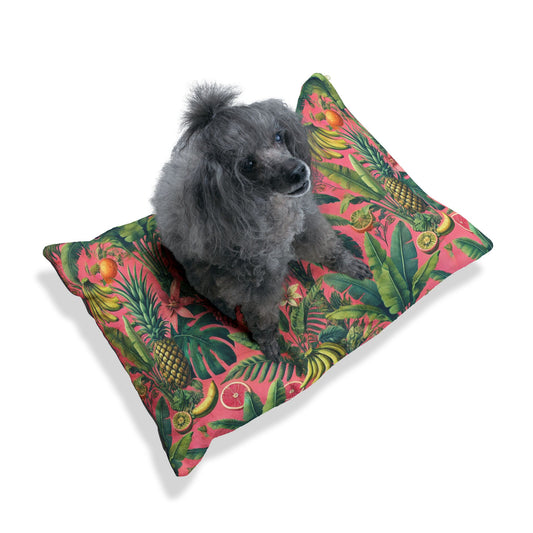 Pet Bed - Cozy and Fun Dog or Cat Bed for Beach Lovers / More Tropical Fruit, Coral