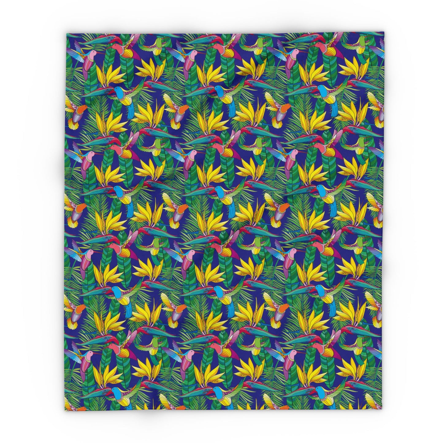 Bird of Paradise Fleece Blanket - Colorful Tropical Design