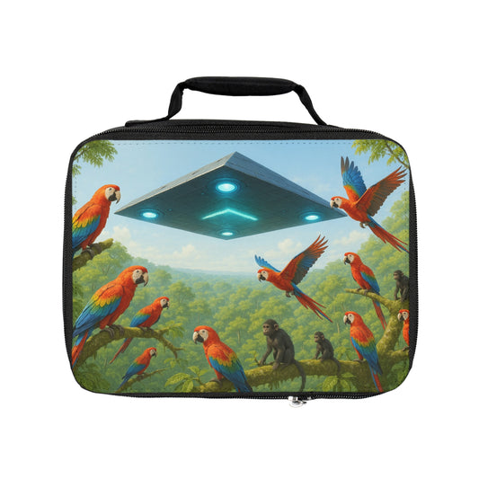 UFO and Macaws Lunch Bag - Eco-Friendly Insulated Tote, Adult and Child Lunchbox