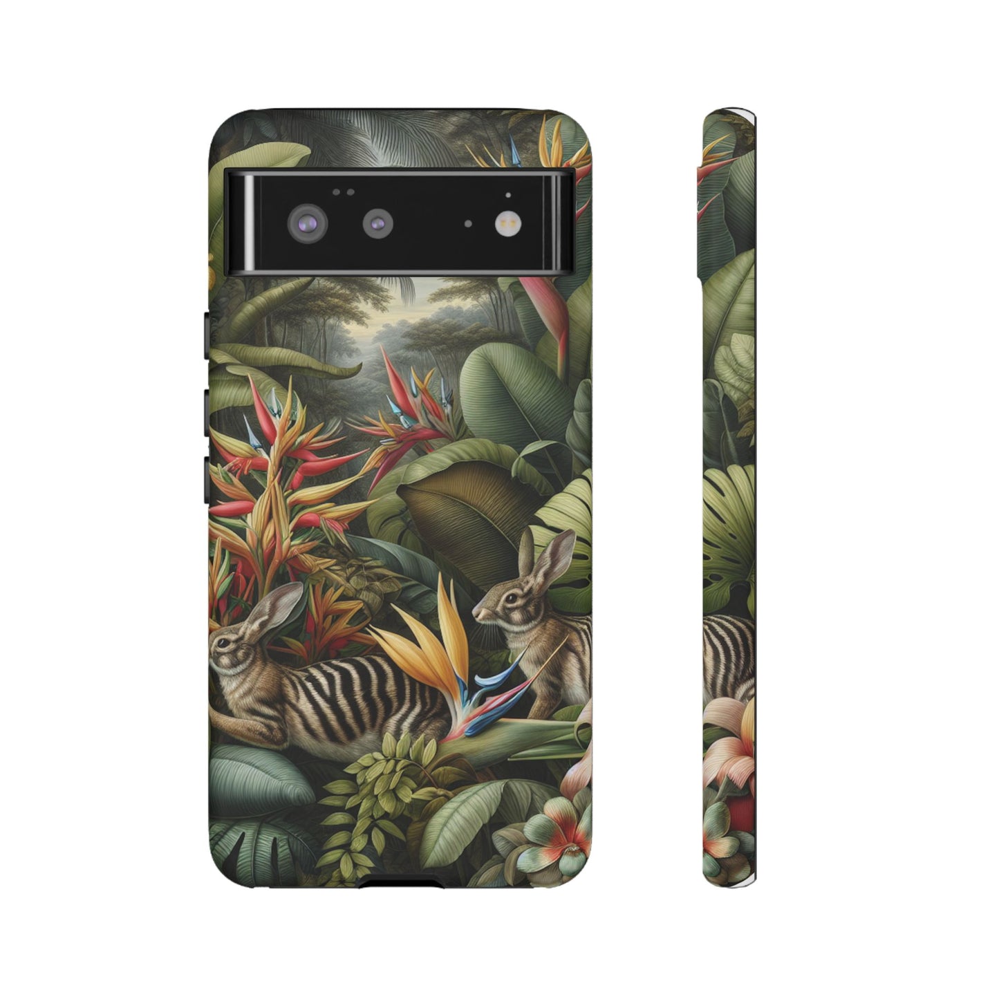 Rainforest Rabbit Outing Phone Case - Tough Cases with Summer Vibe