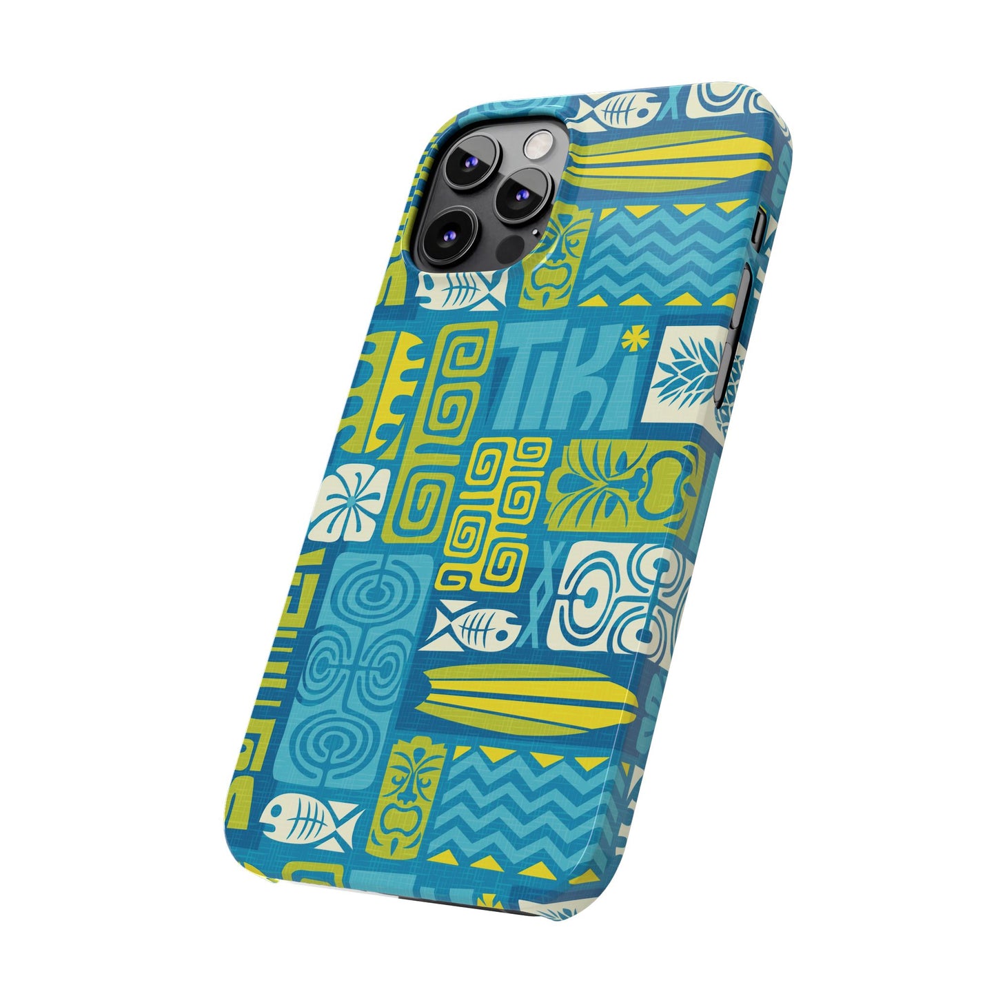 Slim Phone Cases - Tiki Poster Blue