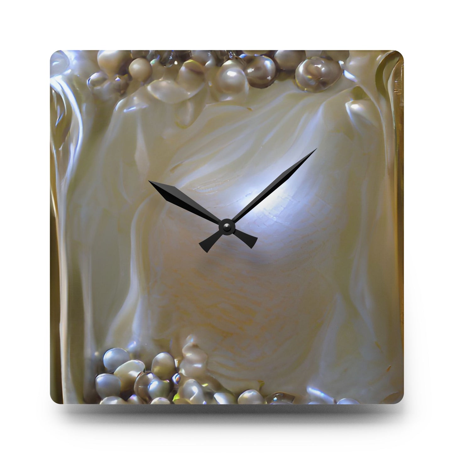 Acrylic Wall Clock - Natural Pearls Dream, Various Sizes