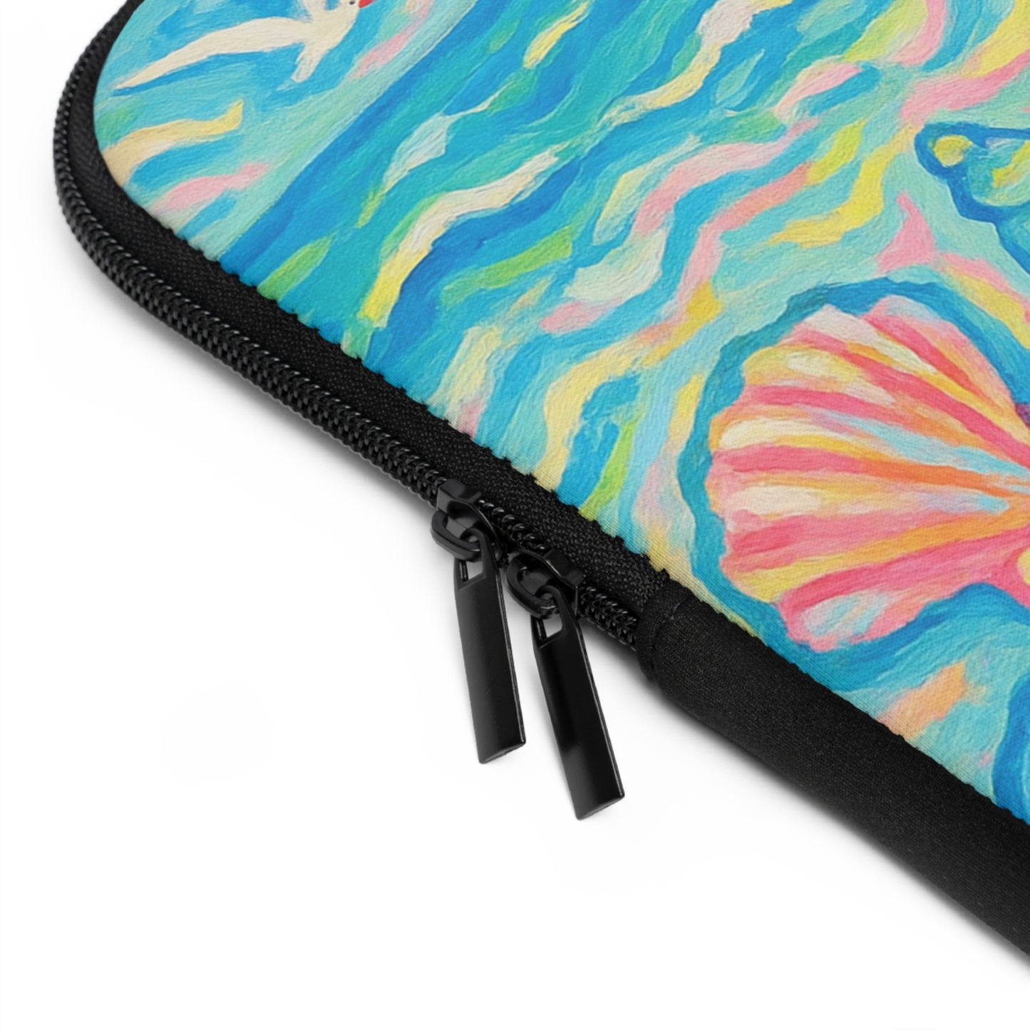Tropical Laptop Sleeve, 5 Sizes - Perfect for Ocean Lovers & Students / Glow Seashells
