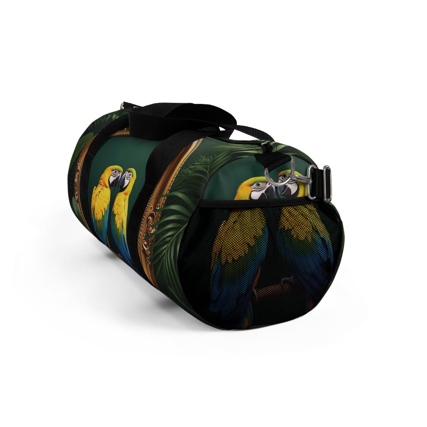 Tropical Rainforest Duffel Bag - Perfect for Travel and Gym / Framed Parrot Pair