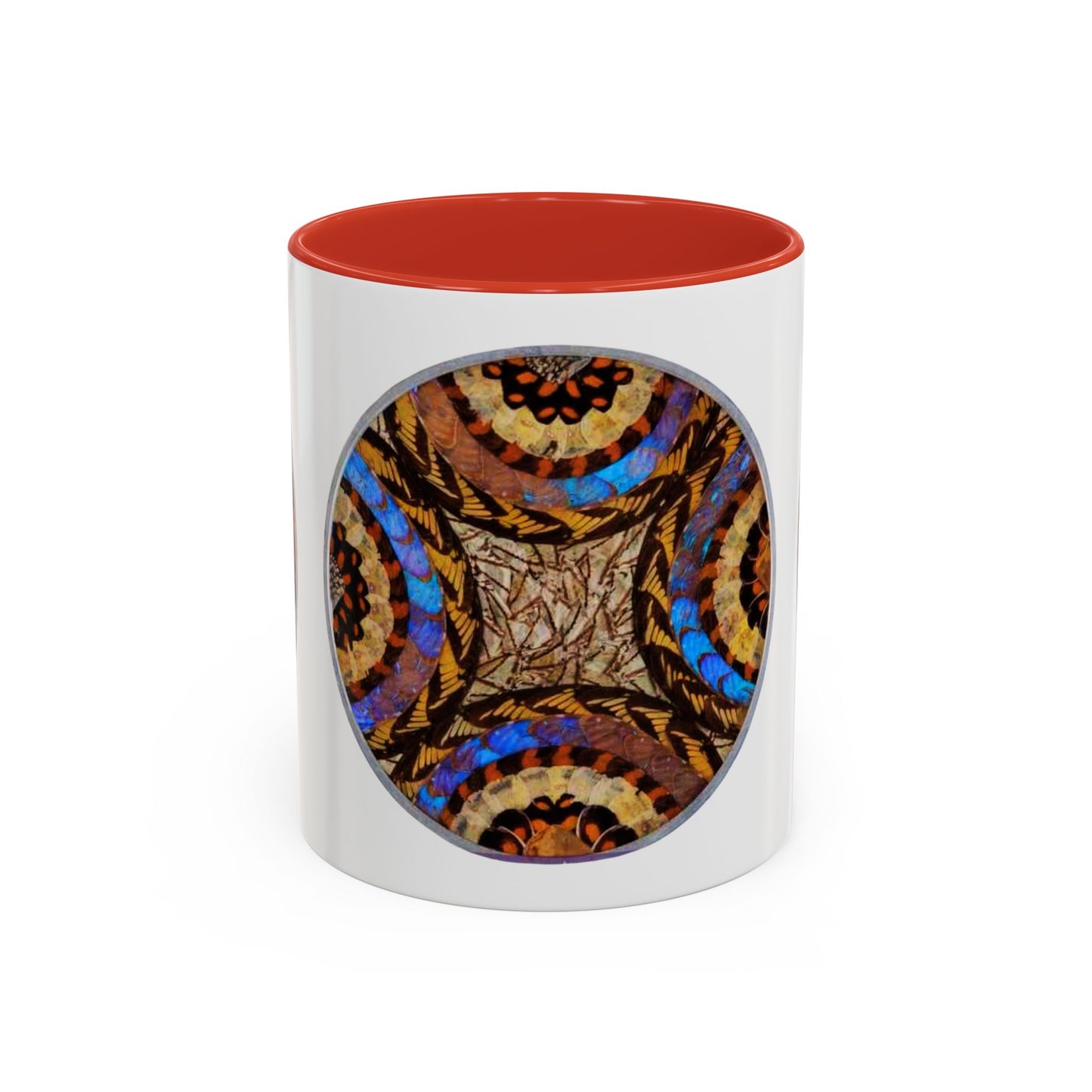 Accent Coffee Mug (11, 15oz), 8 Colors - Real Butterfly Wings Plate #3