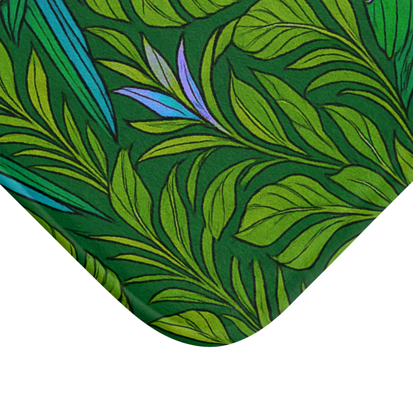 Parrot Family/Blue Bath Mat, 2 Sizes - Tropical Vibes for Home Decor