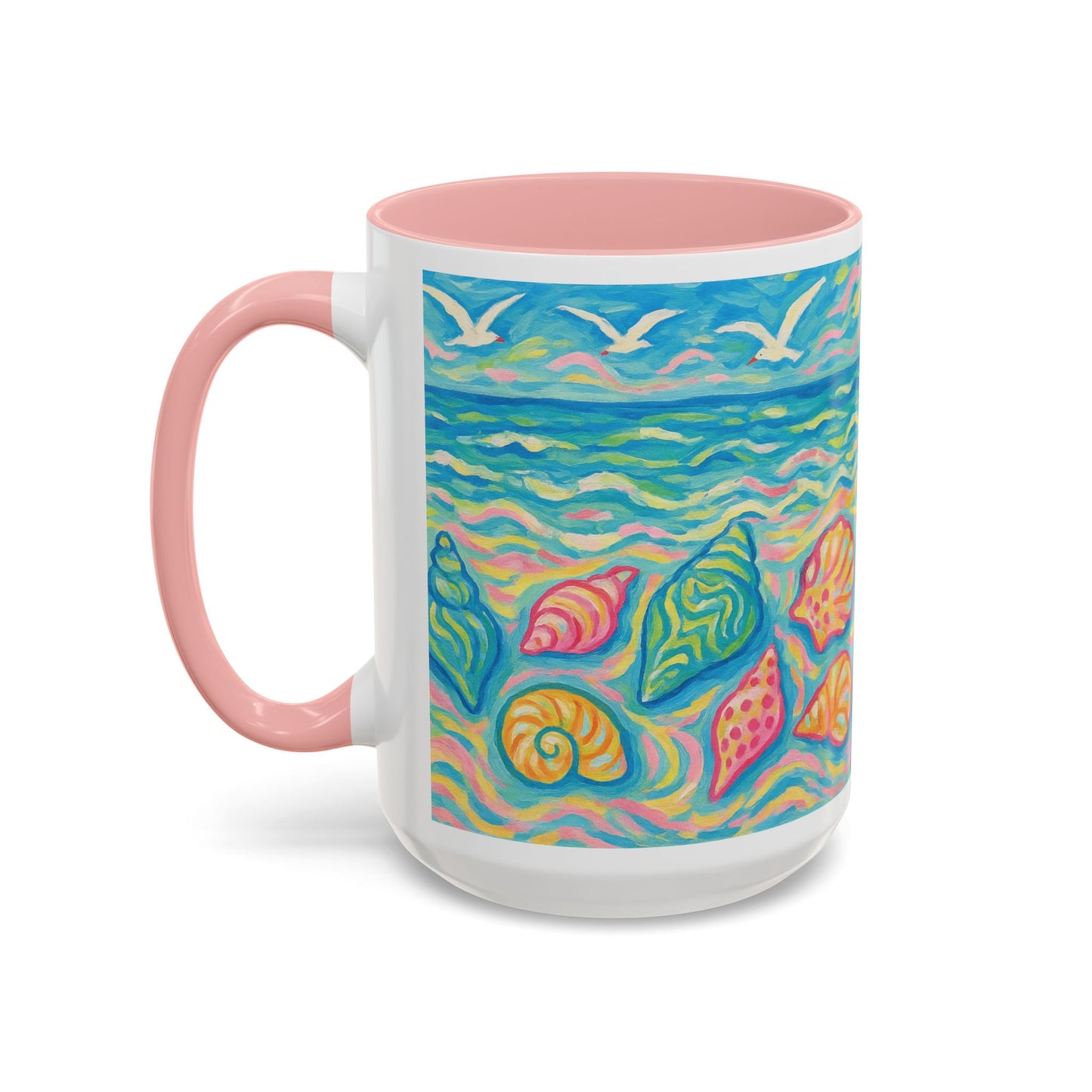 Accent Coffee Mug (11, 15oz), 8 Colors - Glow Seashells