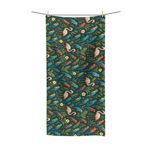 Flamingos and Parrots Polycotton Towel