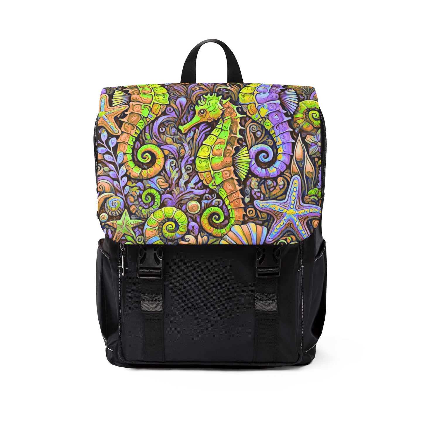 Seahorse Trio/Purple Casual Backpack - Perfect for Everyday Adventures