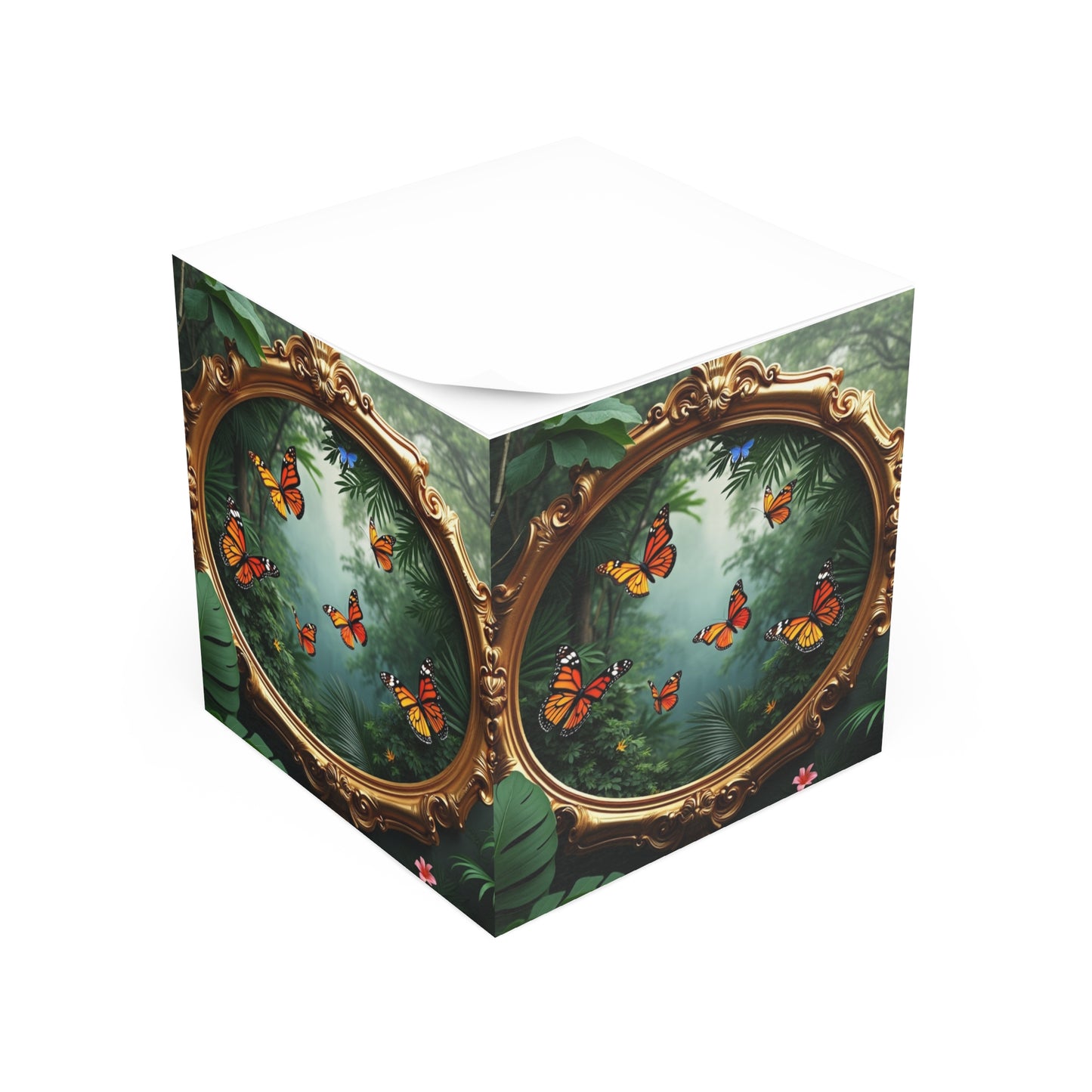 Note Cube - Framed Monarch Gathering