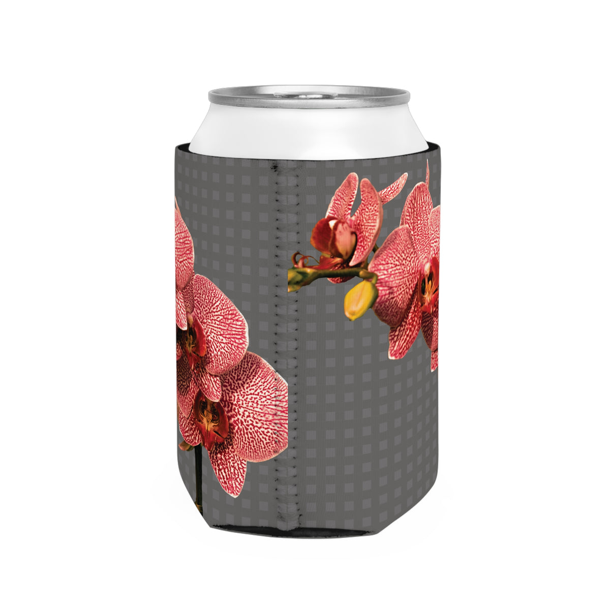 Red Orchid Can Cooler Sleeve - Perfect for Outdoor Picnics