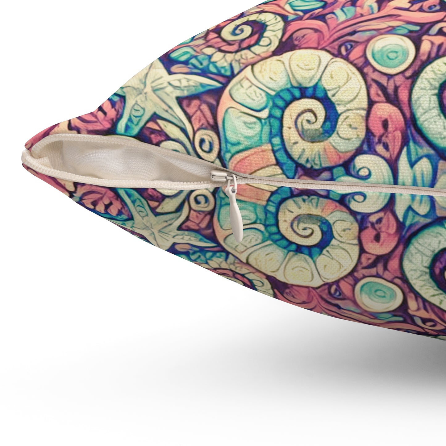 Decorative Pillow - Accent Cushion, 4 Sizes / Seahorse Trio, Retro