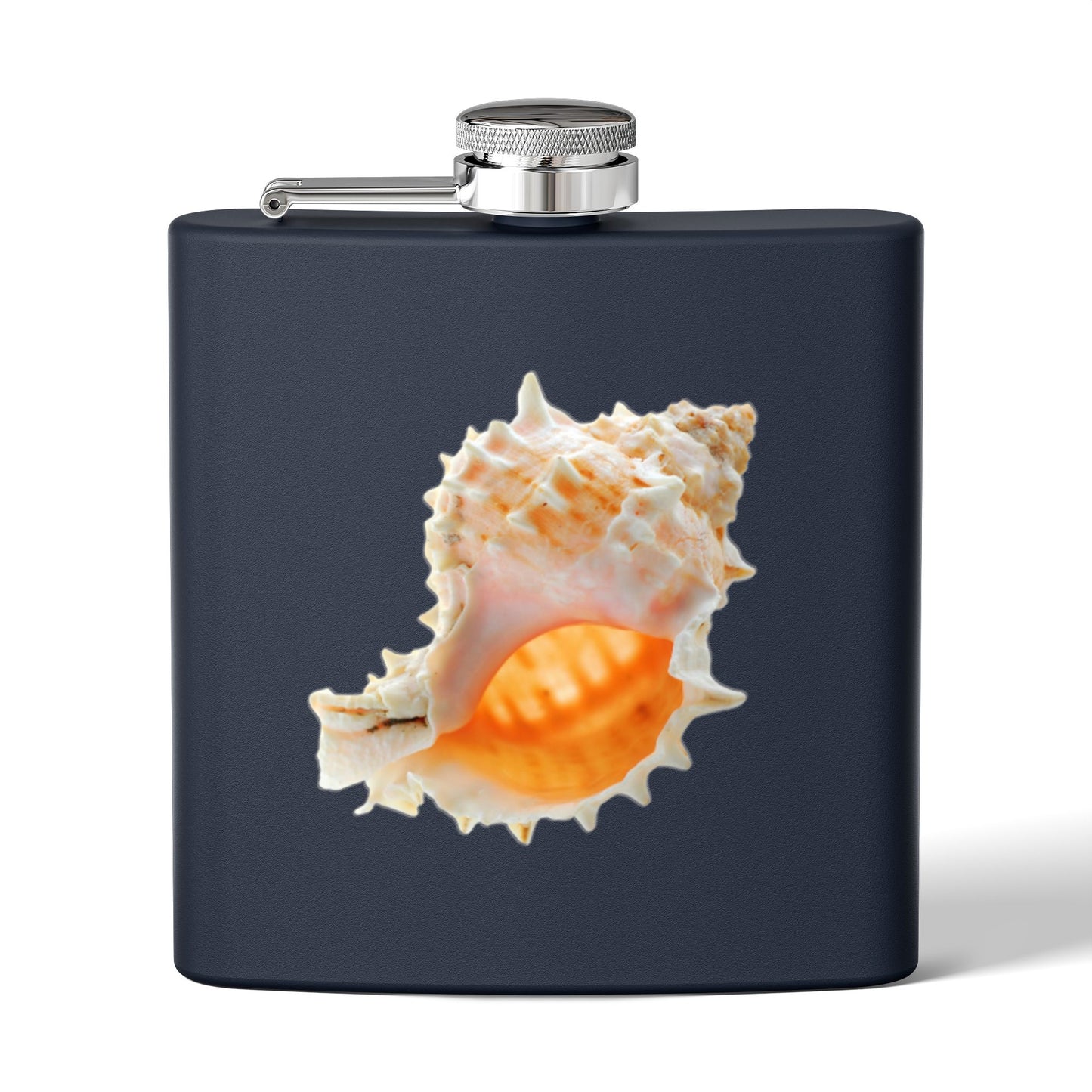 Tropical Stainless Steel 6 oz. Flask, Many Colors  – Real Conch Shell