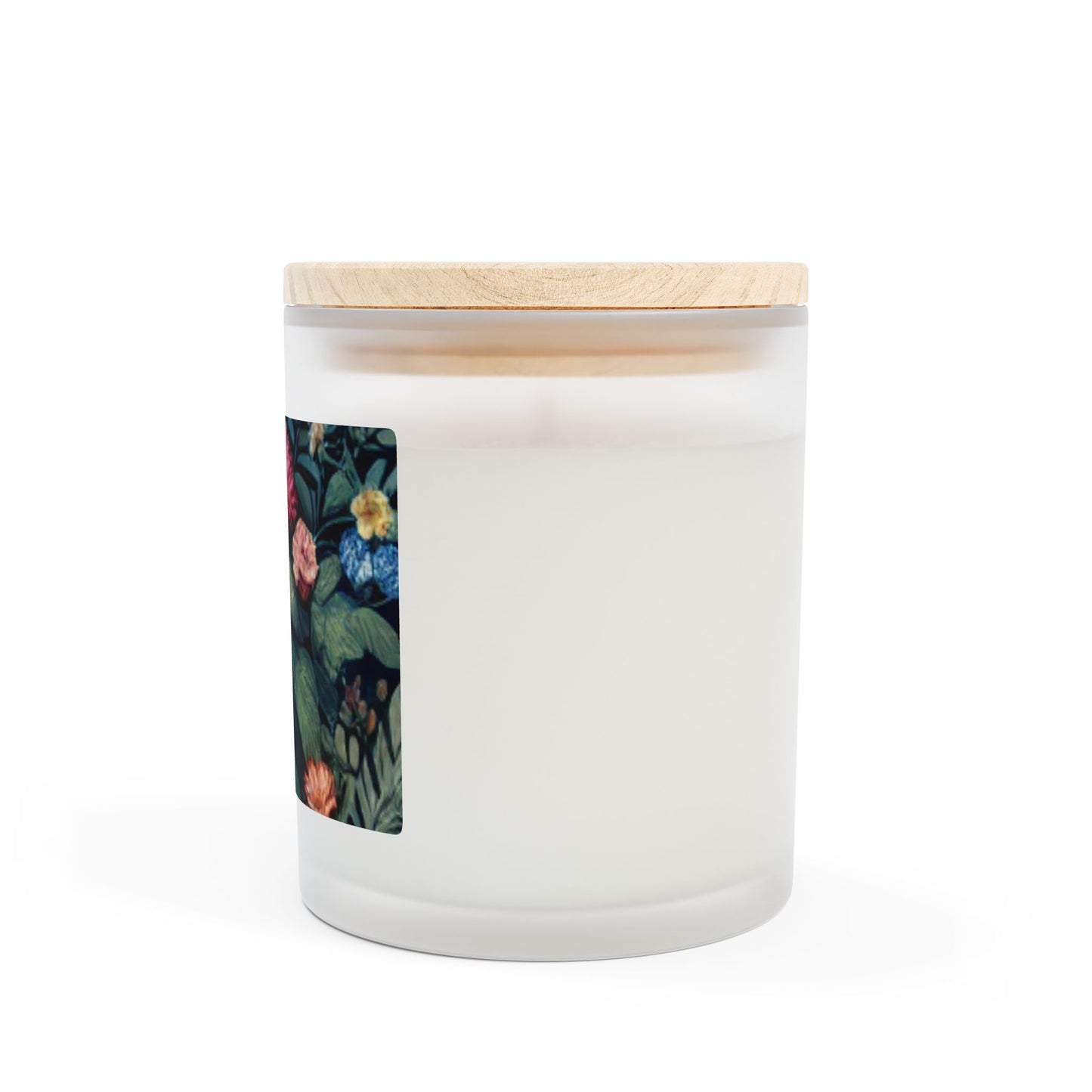 Frosted Glass Candle, 11oz - Rainforest Flower Beauties