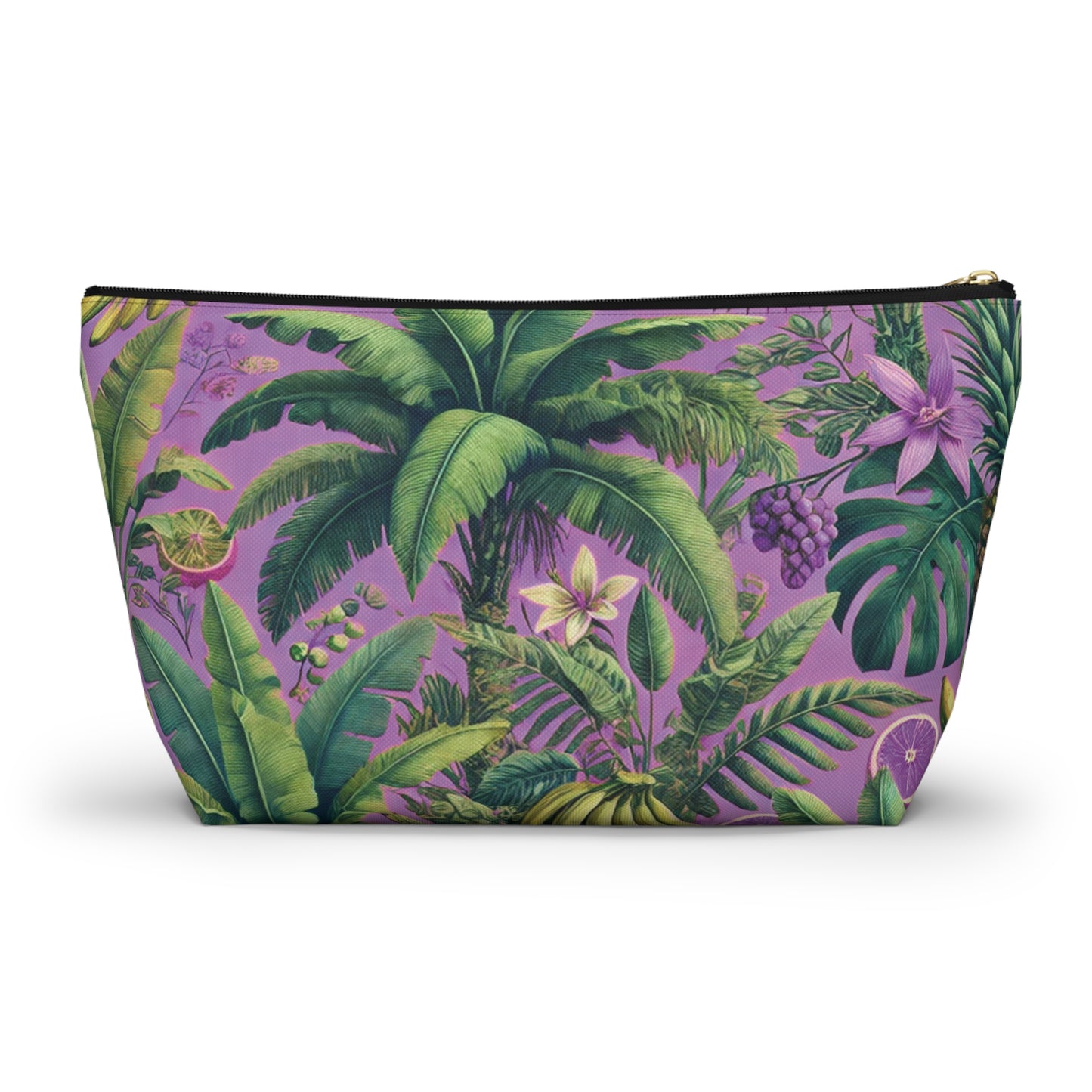 Tropical Accessory Pouch, 2 sizes | Makeup Bag | Perfect for Travel & Everyday Use / More Tropical Fruit, Deep Lilac