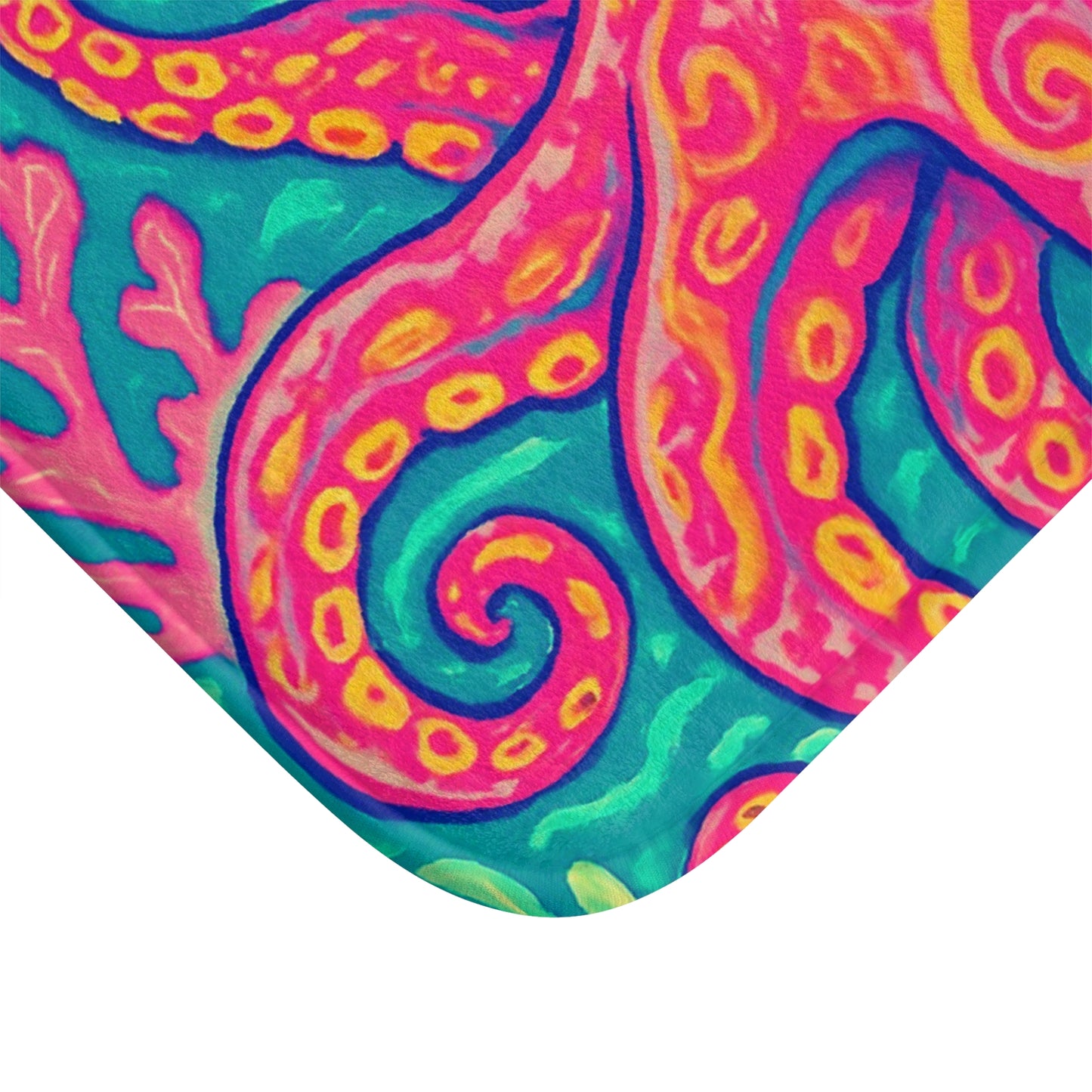 Red Kraken Joe Bath Mat, 2 Sizes - Tropical Vibes for Home Decor