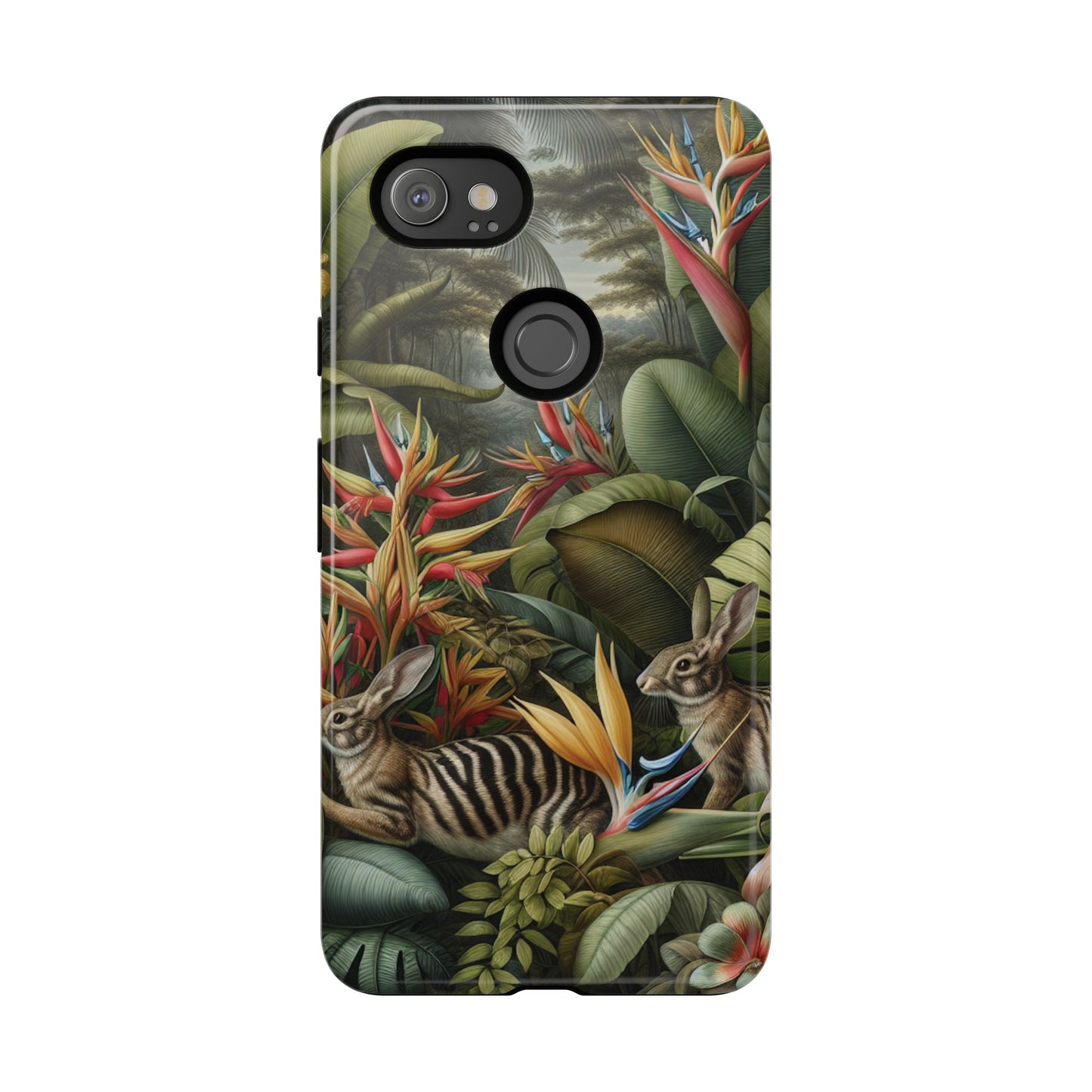 Rainforest Rabbit Outing Phone Case - Tough Cases with Summer Vibe