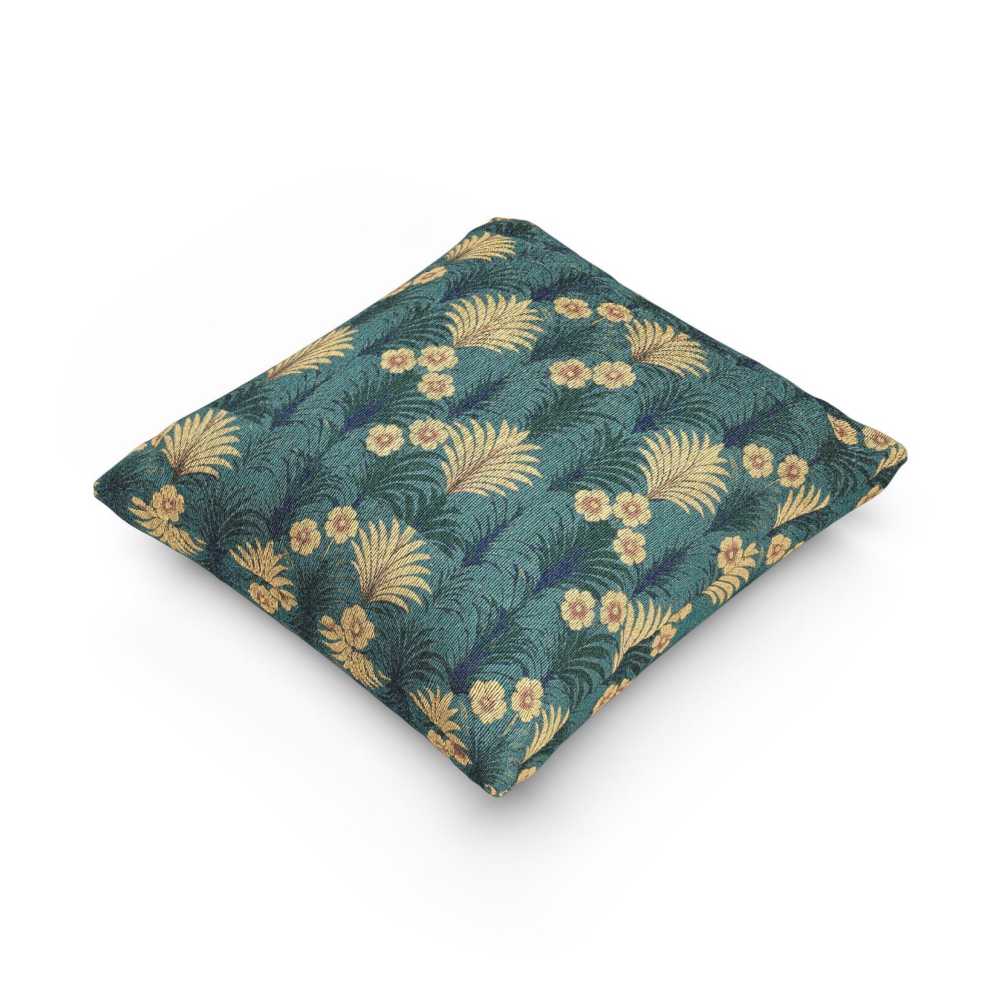 Woven Pillow, 17"W x 18"L ~ Sunrise Palms, Green