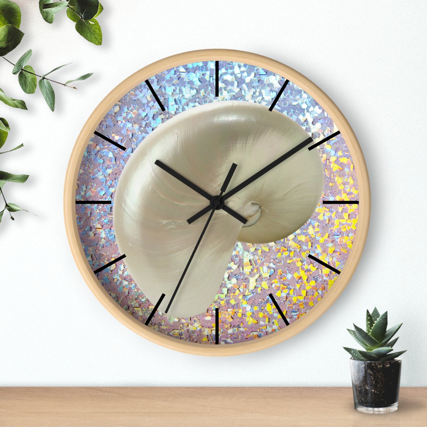 Wall Clock, Disco White Nautilus, Hands/Base Variants