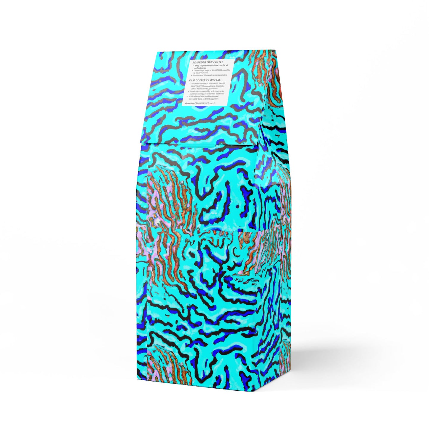 Citrus Bay Blend™ (Medium Roast) Specialty Grade Craft Coffee / Wild Coral Reef, Turquoise