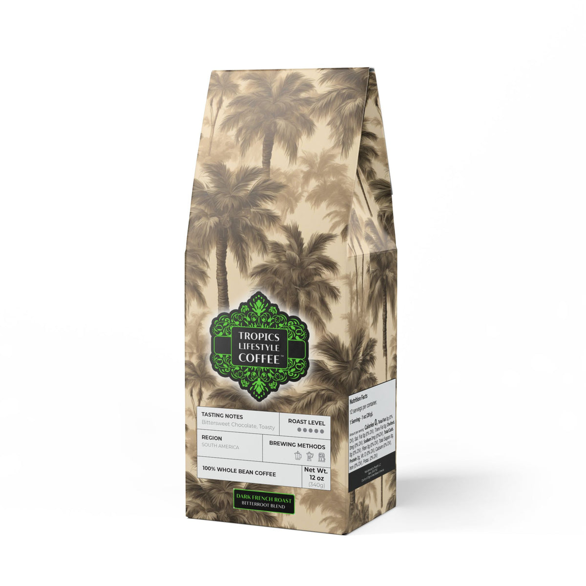 Black Coral Blend™ (Dark French Roast) Specialty Grade Craft Coffee / Lisa's Fluffy Palms