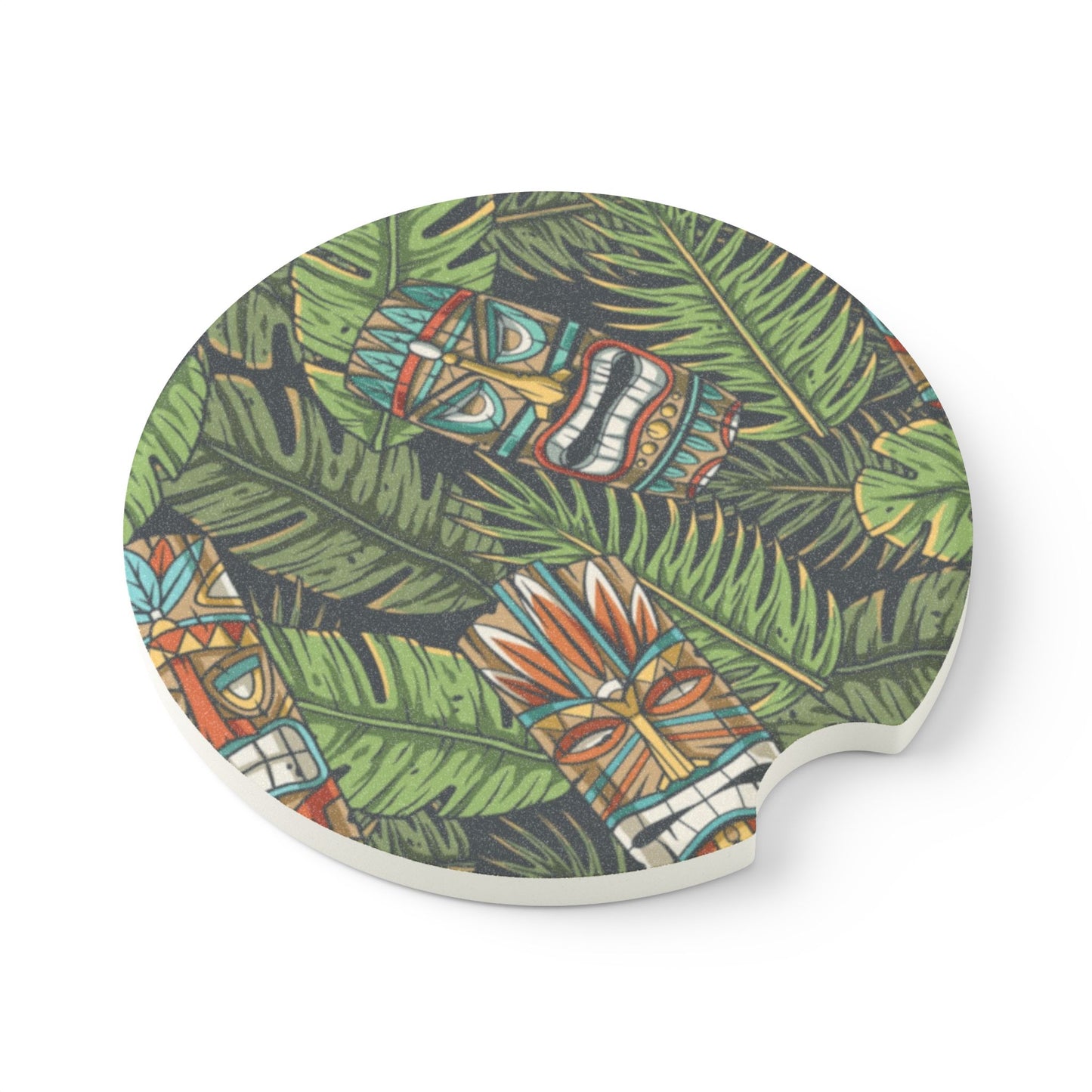 Soapstone Car Coaster - Tiki Greenery