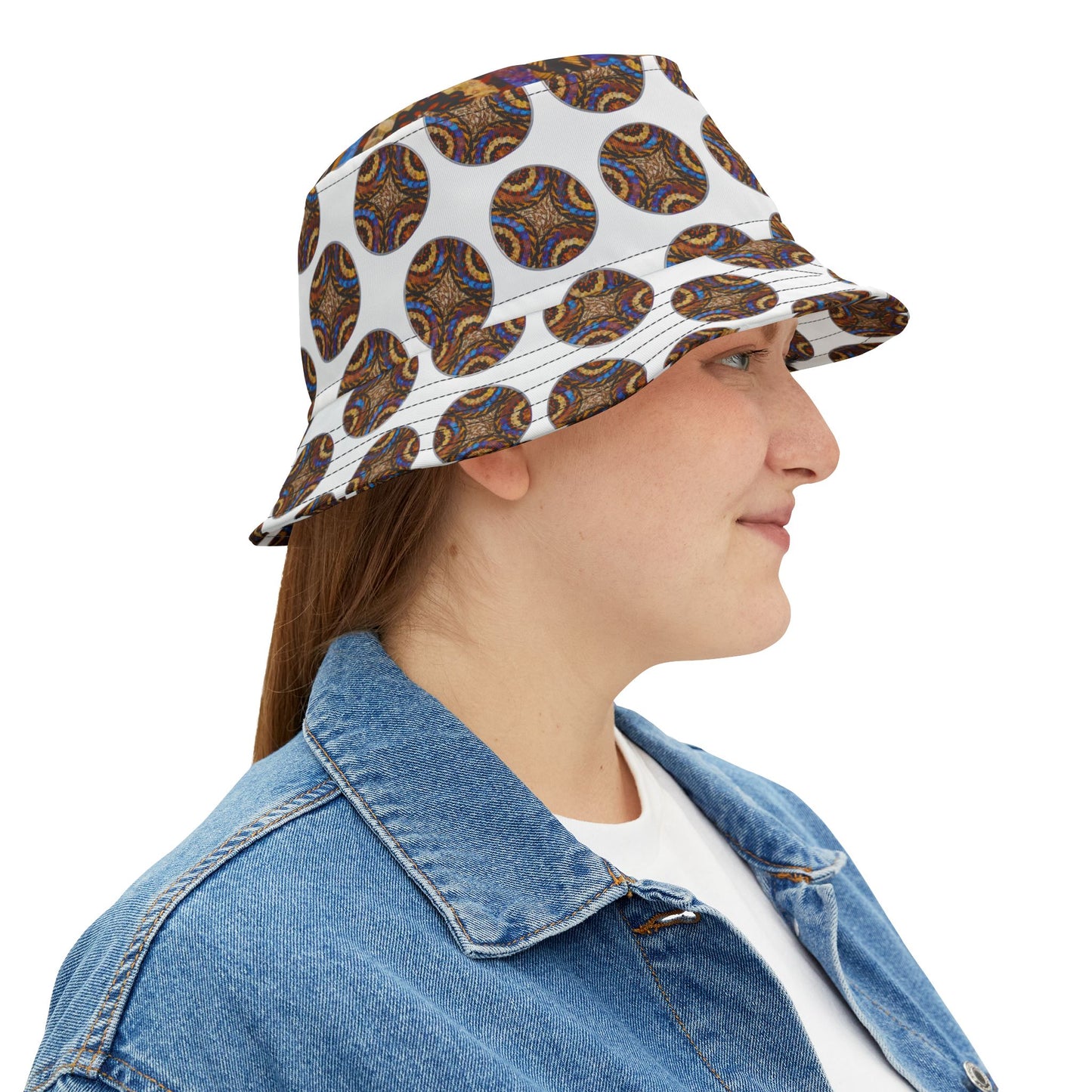 Tropical Polyester Bucket Hat, 2 Sizes - Real Butterfly Wing Plate #3