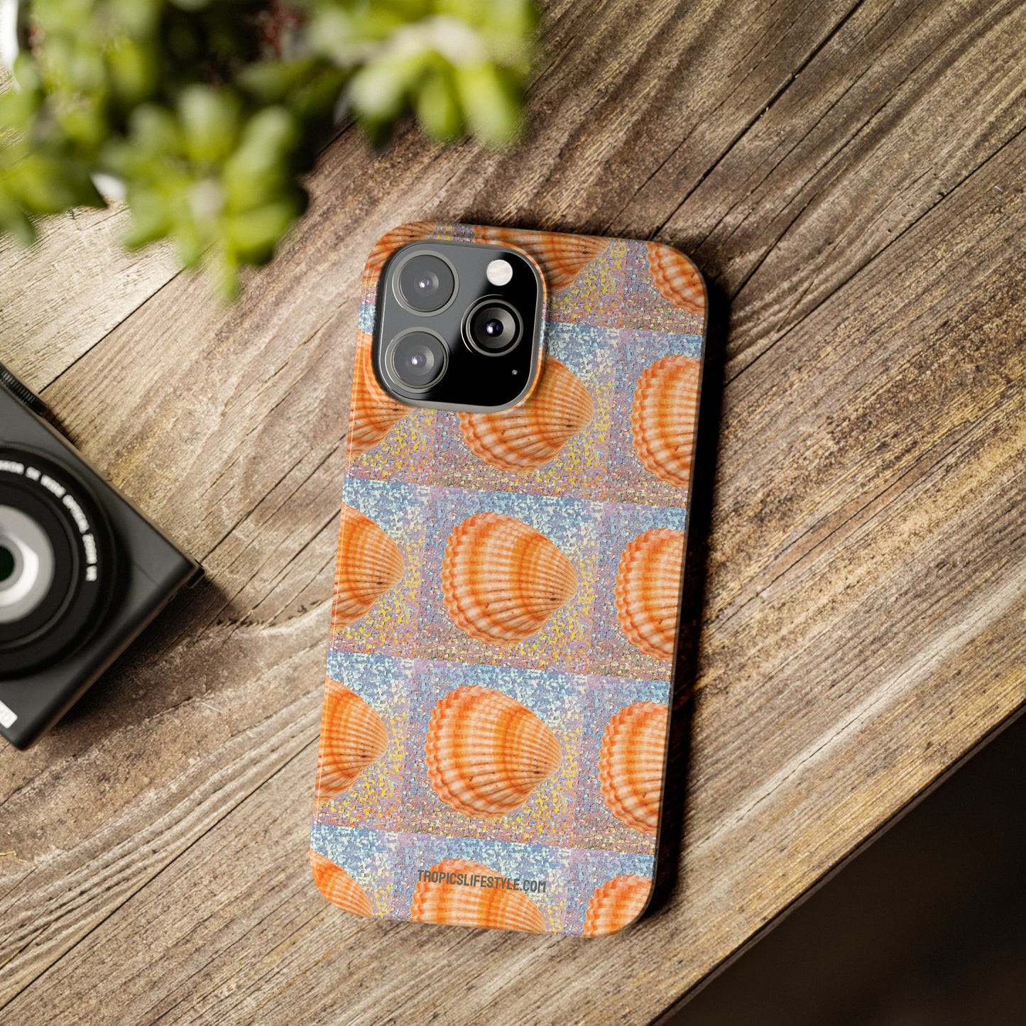 Slim Phone Cases - Disco Orange Scallop