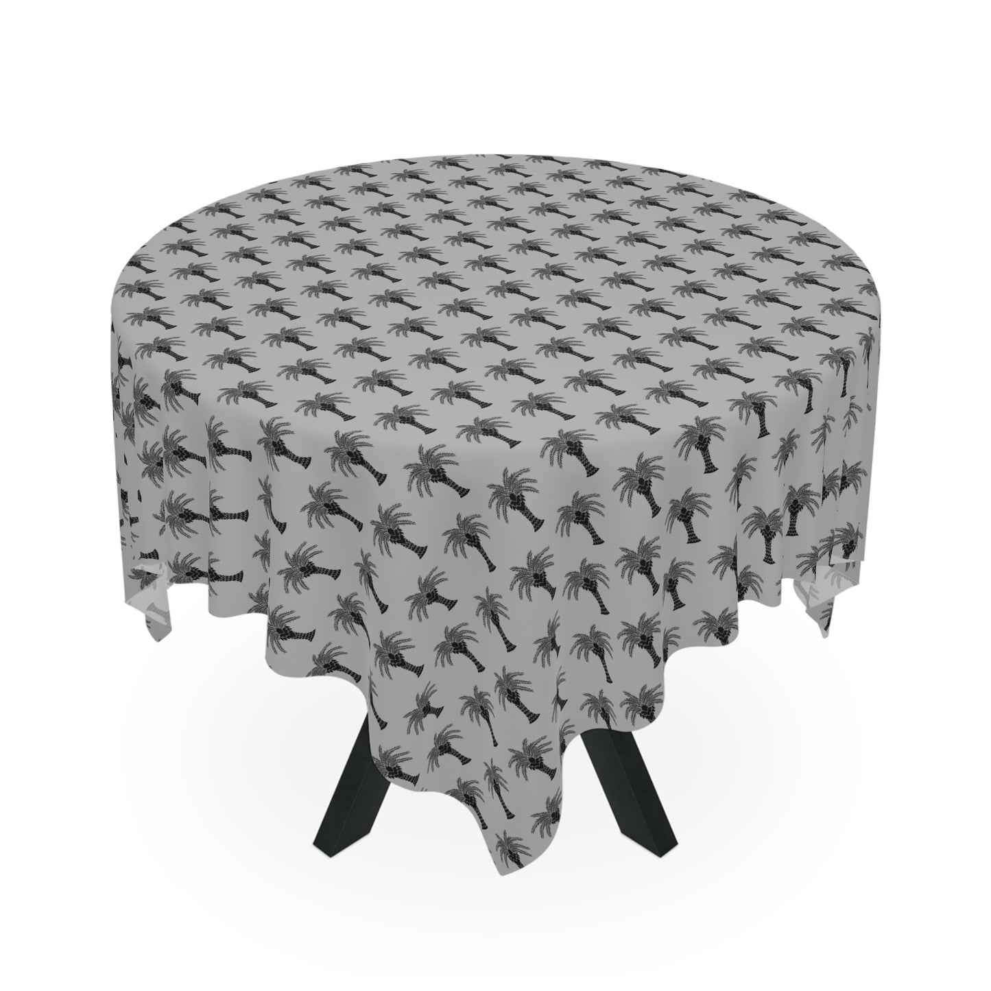 Micro Palm Glory/Grey ~ Square Tablecloth, 55" x 55"
