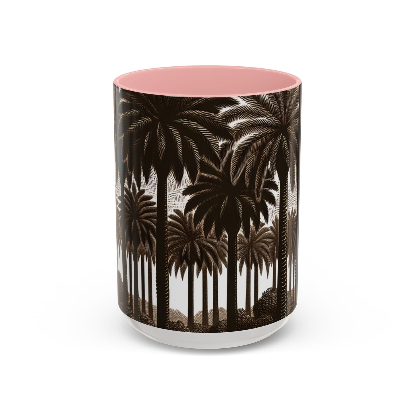 Accent Coffee Mug (11, 15oz) - Woodcut Palm Grove