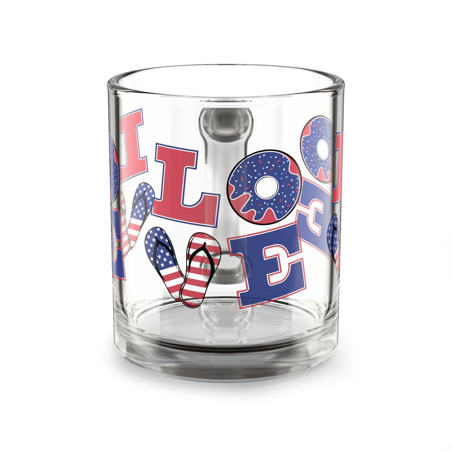 Tropical Glass Mug - 10oz Coffee Cup / Summer Love