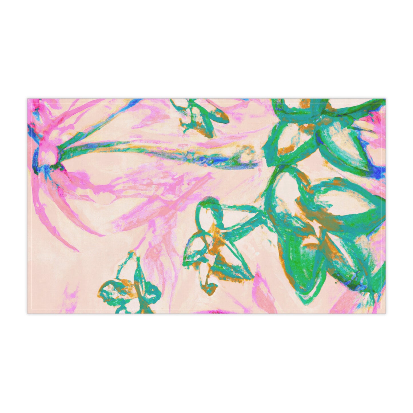 Tea Towels (cotton, poly), Tropical Doodles, Pink