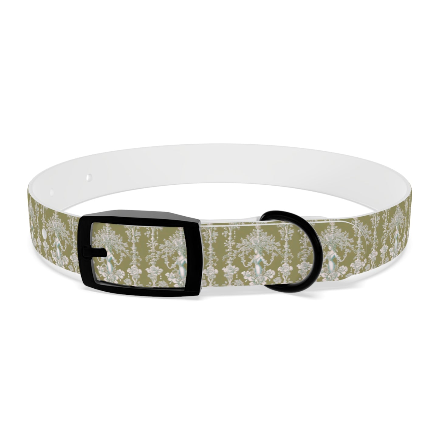 Dog Collar - Pearl Lady Toile, highborn green