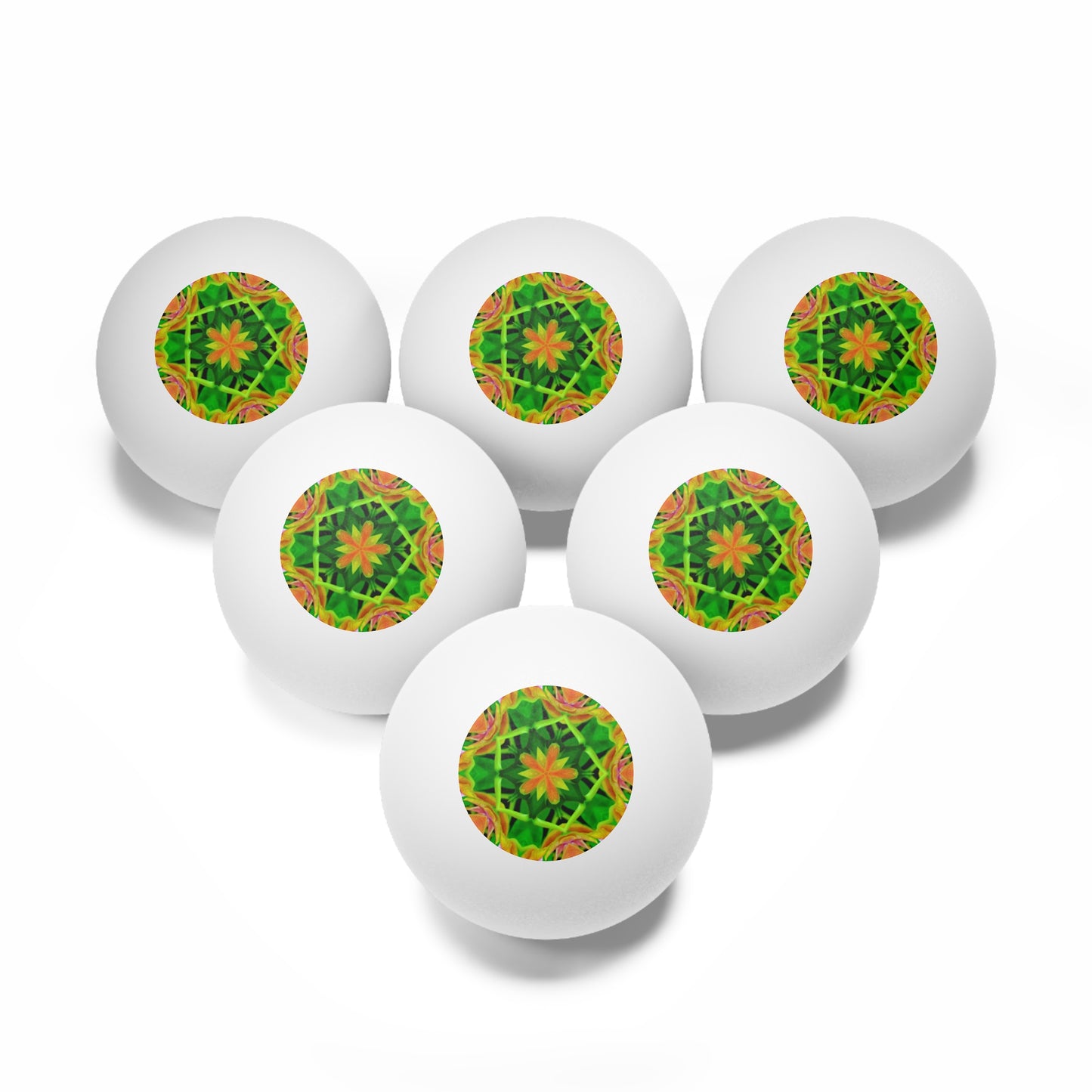 Tropical Paradise Ping Pong Balls - 6 Pack with Kaleido Orange Orchid